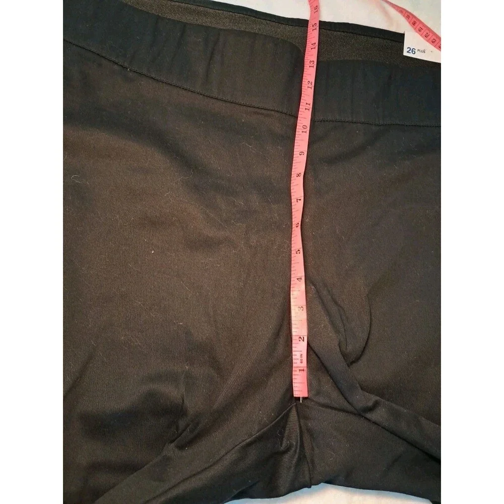 Old Navy Plus Pull On Black Pants Woven Cotton Elastane Size 26 NWT